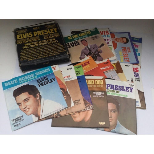 141 - A collection of Elvis Presley LPs and 7inch singles.