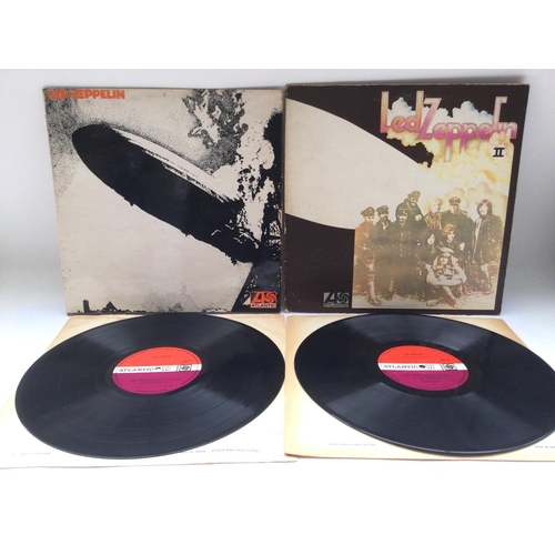 148 - Two early UK pressings of Led Zeppelin LPs comprising their first two albums on red/plum Atlantic la... 