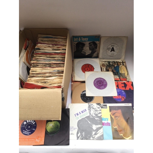 150 - A box of 7inch singles and EPs by various artists including The Beatles, Elvis Presley, Small Faces,... 