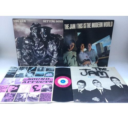 175 - Five LPs by The Jam comprising 'This Is The Modern World', 'Setting Sons', 'In The City', 'All Mod C... 