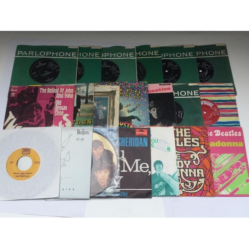 179 - A collection of Beatles 7inch singles, EPs and Christmas flexi disc fan club records. Some foreign p... 