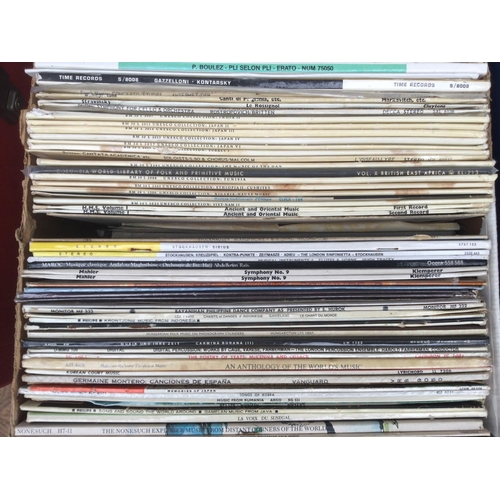 186 - A large collection of world music LPs including field recordings from Africa, India, Japan and other... 