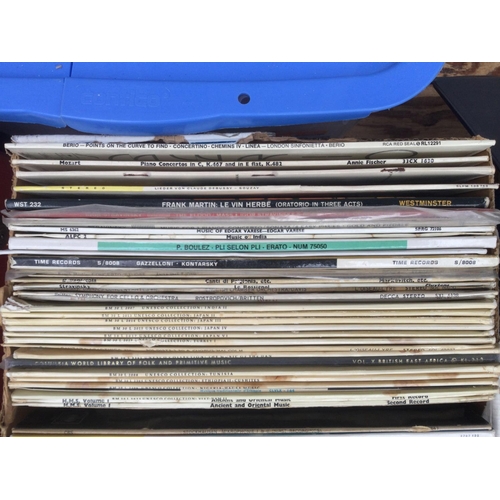 186 - A large collection of world music LPs including field recordings from Africa, India, Japan and other... 