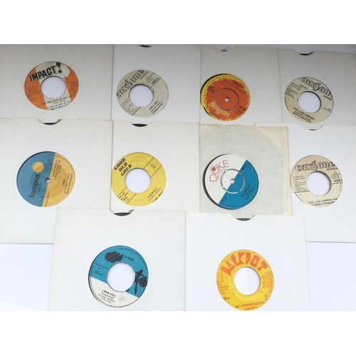187 - A record case of 22 reggae 7inch singles, various artists comprising mainly Jamaican pressings.