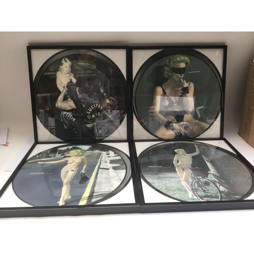 193 - Eight framed Madonna picture discs comprising seven 12inch discs and one 7inch example.