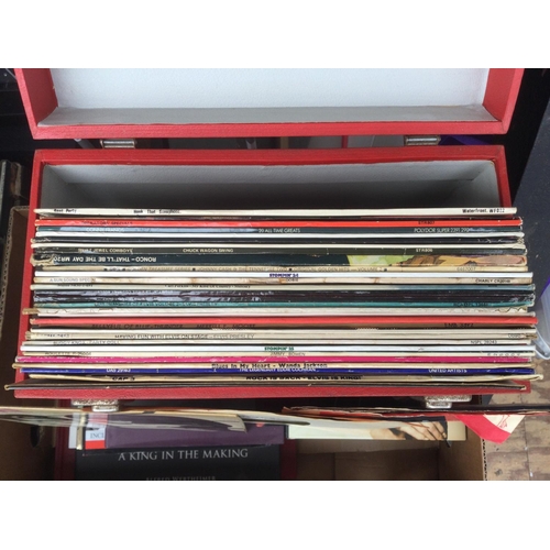 231 - A record case of rock n roll and rockabilly LPs and 78s.