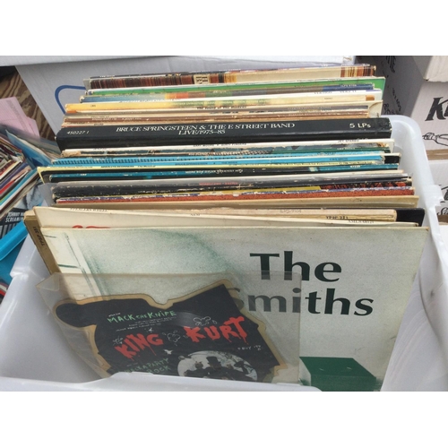 277 - A box of rock and pop LPs snd 12inch singles by various artists including The Smiths, Deep Purple, T... 