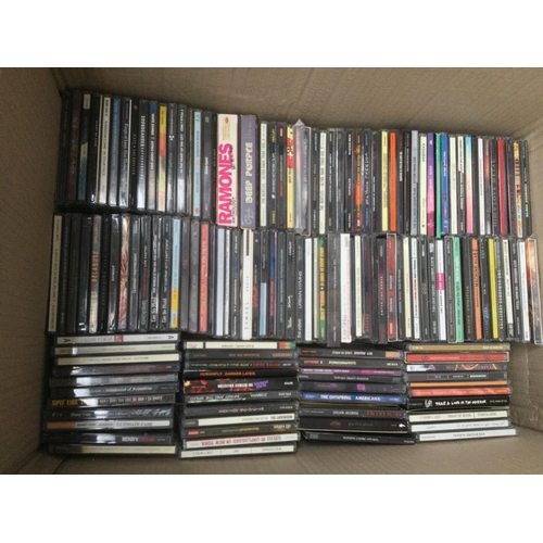 283 - Five boxes of CDs by various artists comprising The Ramones, Kasabian, Deep Purple, Slipknot, Iron M... 