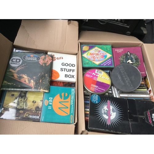 283 - Five boxes of CDs by various artists comprising The Ramones, Kasabian, Deep Purple, Slipknot, Iron M... 