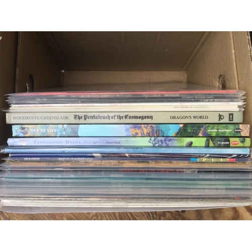 294 - A box of Yes and related LPs comprising some 180g pressings, some sealed, some coloured vinyl.