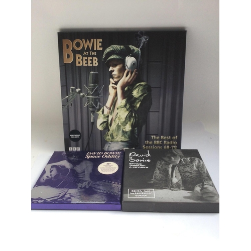 313 - Three David Bowie vinyl box sets comprising 'Bowie At The Beeb', 'Space Oddity' and 'Spying Through ... 