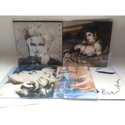 337 - Five reissues of Madonna LPs comprising 'Like A Virgin', 'Erotica' and others.