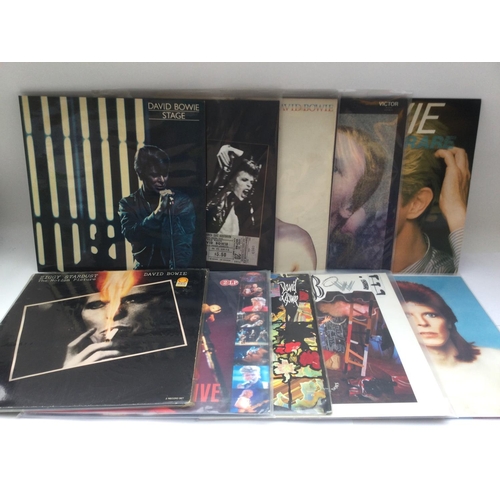 358 - Ten David Bowie LPs comprising 'Pin Ups', 'Aladdin Sane', 'Tonight' and others.