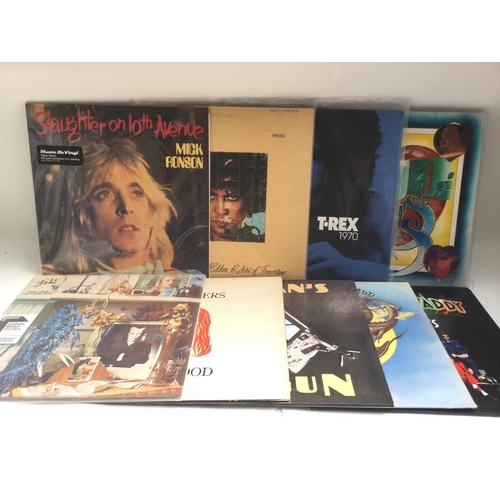 364 - Nine glam rock LPs by various artists including T Rex, Mick Ronson, Brian Eno and others including h... 