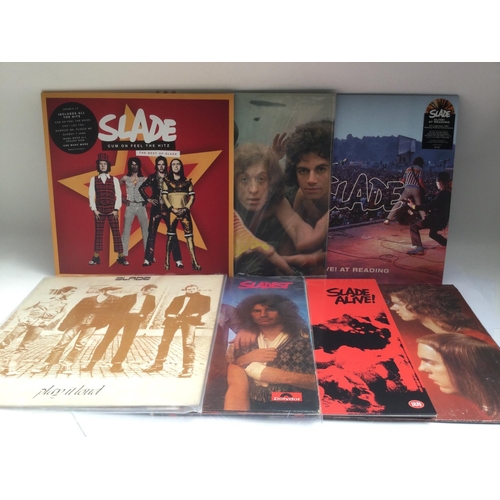 368 - Seven Slade LPs comprising early pressings and 180g coloured vinyl pressings.