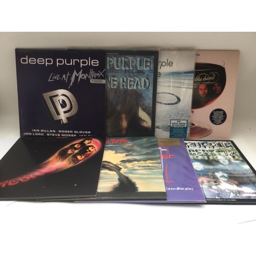 395 - A collection in two bags of 16 Deep Purple LPs comprising mainly 180g pressings, expanded and annive... 