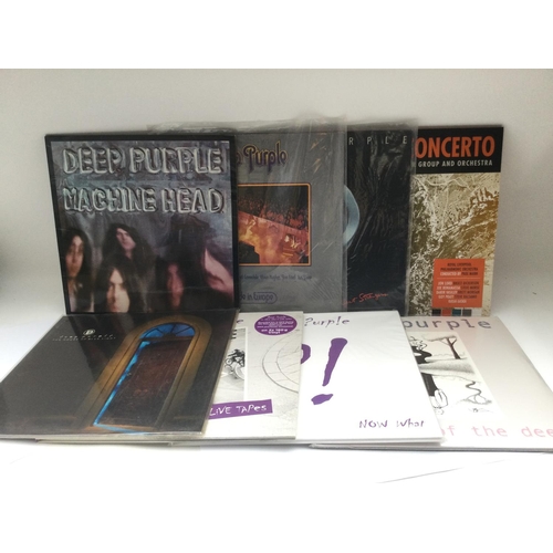 395 - A collection in two bags of 16 Deep Purple LPs comprising mainly 180g pressings, expanded and annive... 
