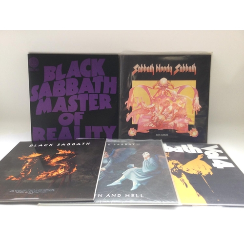 398 - Five Black Sabbath LPs comprising 180g pressings of 'Master Of Reality', 'Vol 4', 'Sabbath Bloody Sa... 