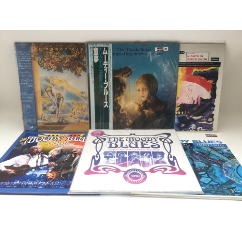 418 - Six Moody Blues LPs comprising 180g pressings including Japanese pressings of 'Every Good Boy Deserv... 
