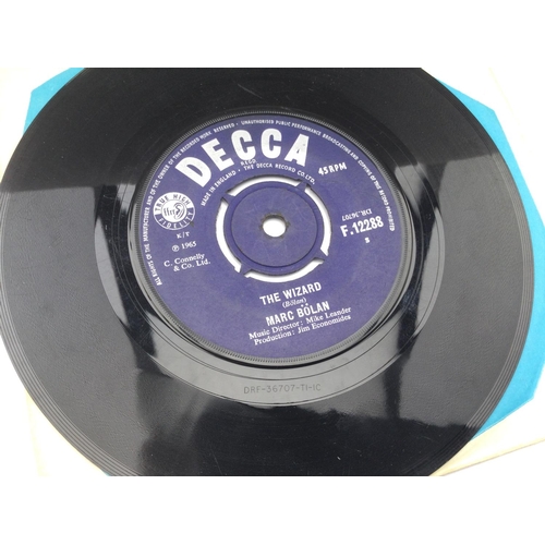 7 - A rare 1965 Marc Bolan 7inch single 'The Wizard' b/w 'Beyond The Risin' Sun'. F 12288. Matrices DRF ... 