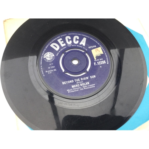 7 - A rare 1965 Marc Bolan 7inch single 'The Wizard' b/w 'Beyond The Risin' Sun'. F 12288. Matrices DRF ... 