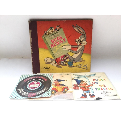 70 - A Bugs Bunny LP, two Noddy 7inch singles and a flexi disc.