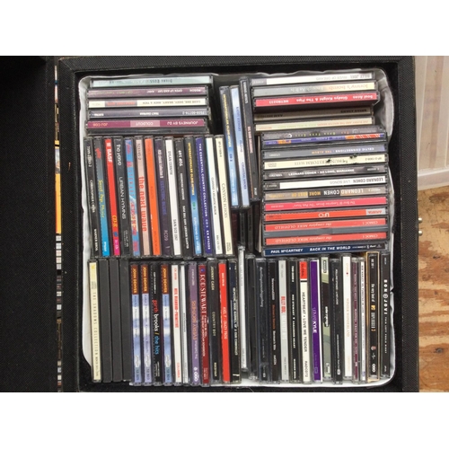71 - Five boxes of CDs, DVDs and VHS tapes. Artists include John Lee Hooker, Arctic Monkeys, Bon Jovi and... 