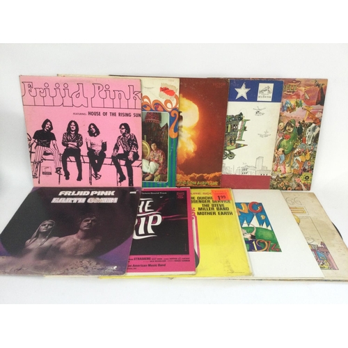 811 - Ten psychedelic rock LPs by various artists including Frijid Pink,Jefferson Airplane, Strawberry Ala... 