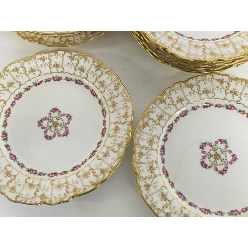 1038 - A collection of late 19th century Minton Roses plates, hairline cracks seen on plates. this lot cann... 