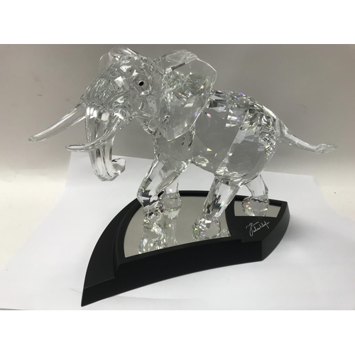 1047 - A cased Swarovski limited edition Elephant with stand. 01962/10000, together with Certificate of Aut... 