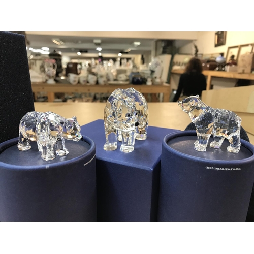 1083 - Three boxed Swarovski polar bear including mother and two cubs