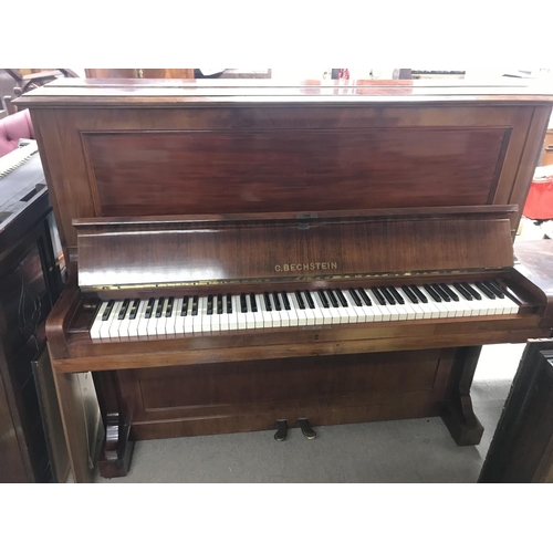 1215 - A C. Bechstein piano with bench. Dimensions 59x146x128cm