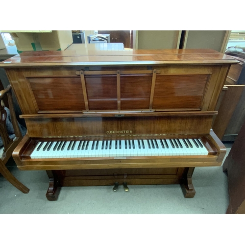 1215 - A C. Bechstein piano with bench. Dimensions 59x146x128cm