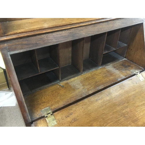 1219 - A mahogany Bureau with carved heart design. dimensions 30x73x112cm