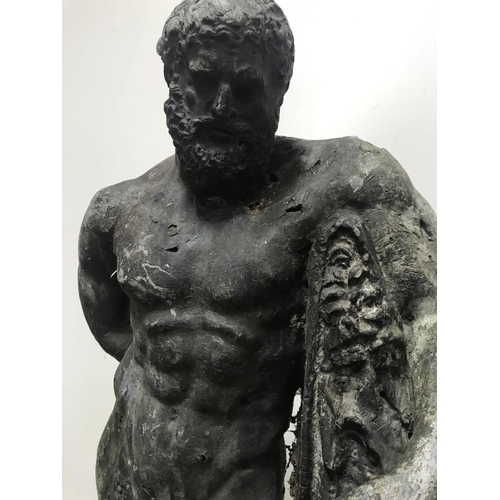 1289 - A lead figure in the form of Zeus 53 cm .