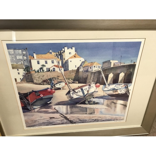 1417 - A limited edition print of harbour in st Ives by N Tilley.