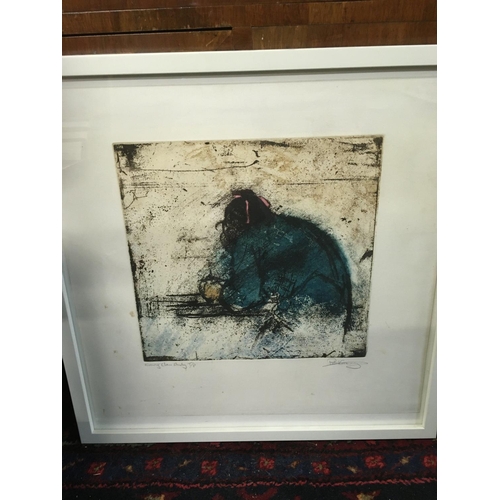 1431 - A collection of Framed abstract art including mid 20th century artist John Horwill. Frame Dimensions... 