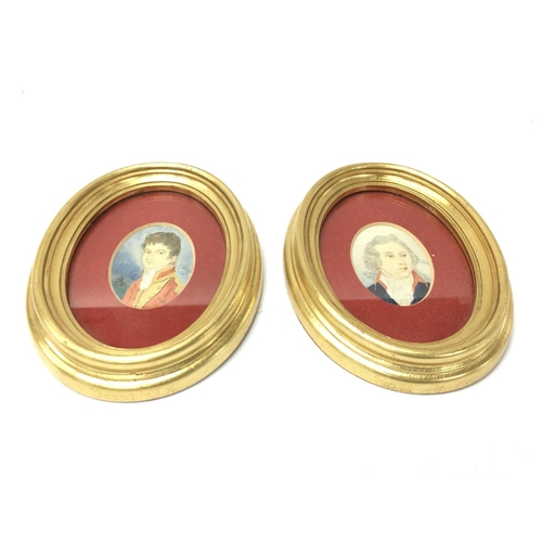 1459 - Two early 19th century painted portrait miniatures signed J Tripp and dated 1803 and 1817. Postage B