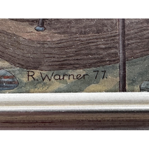 1465 - Robert Warner, 1977, Watercolour painting titled Enlightened Ages, Exhibited Royal Academy 1983. 104... 