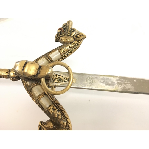 1585 - A Spanish dress sword by Robert. Approximately 85cm in total length. This lot cannot be posted