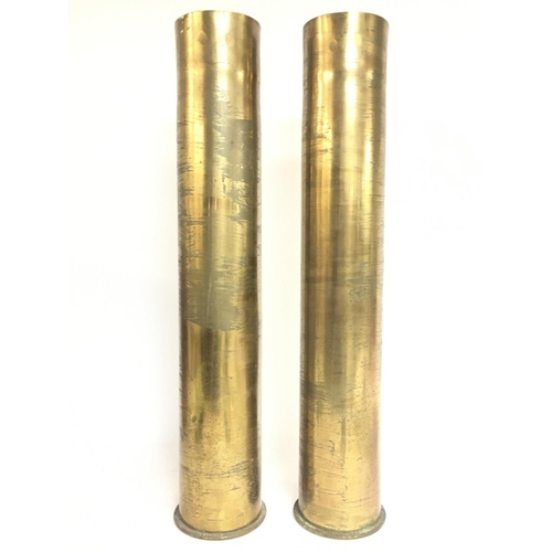 1592 - A pair of German WW1 shell cases dated 1915. Polte Macdeburg. 65.5cm long diameter 13cm approximatel... 