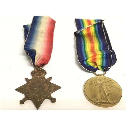 1601 - WW1 medals, The Victory medal and a 1914-15 star both awarded to 61995 SPR:J.R.ROBINSON.R.E. Postage... 