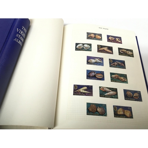 1678 - Seven blue The Viking stamp albums containing well presented used world stamps mostly from 1930 to l... 