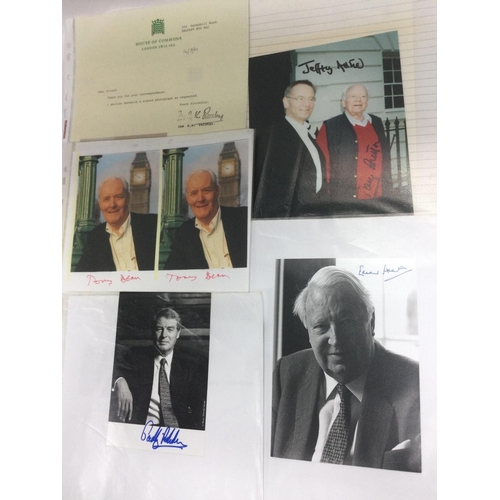 1696 - A single owner collection of autographs by various politicians including Ted Heath, John Major, Jame... 