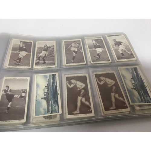 1734 - A collection of Vintage cigarette cards including footballers Film stars and Military theme. (a lot)