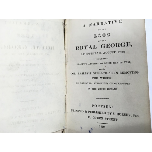 1767 - A Narrative of the Loss of the Royal George at Spithead August 1782. Printed & Published by S.Horsey... 