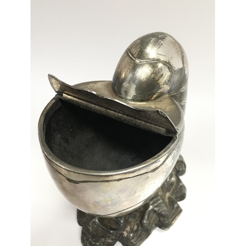 1877 - A silver plated spoon warmer in the form of a nautilus sea shell. Postage category B