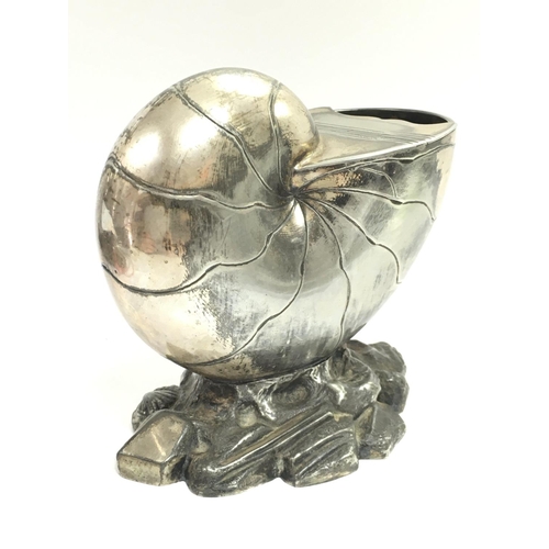 1877 - A silver plated spoon warmer in the form of a nautilus sea shell. Postage category B