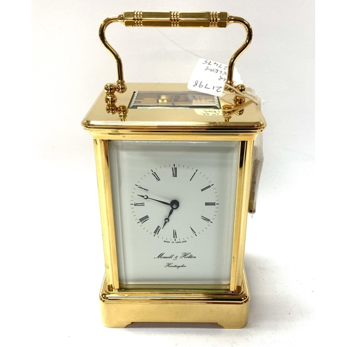 715 - A Morell & Hilton of Huntingdon 4 glass carriage clock. H.13.5cm