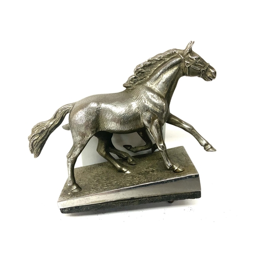 730 - A 1920s Chrome plated Mare and Fowl mascot, 16cm x 12.5cm x 7cm. (B)